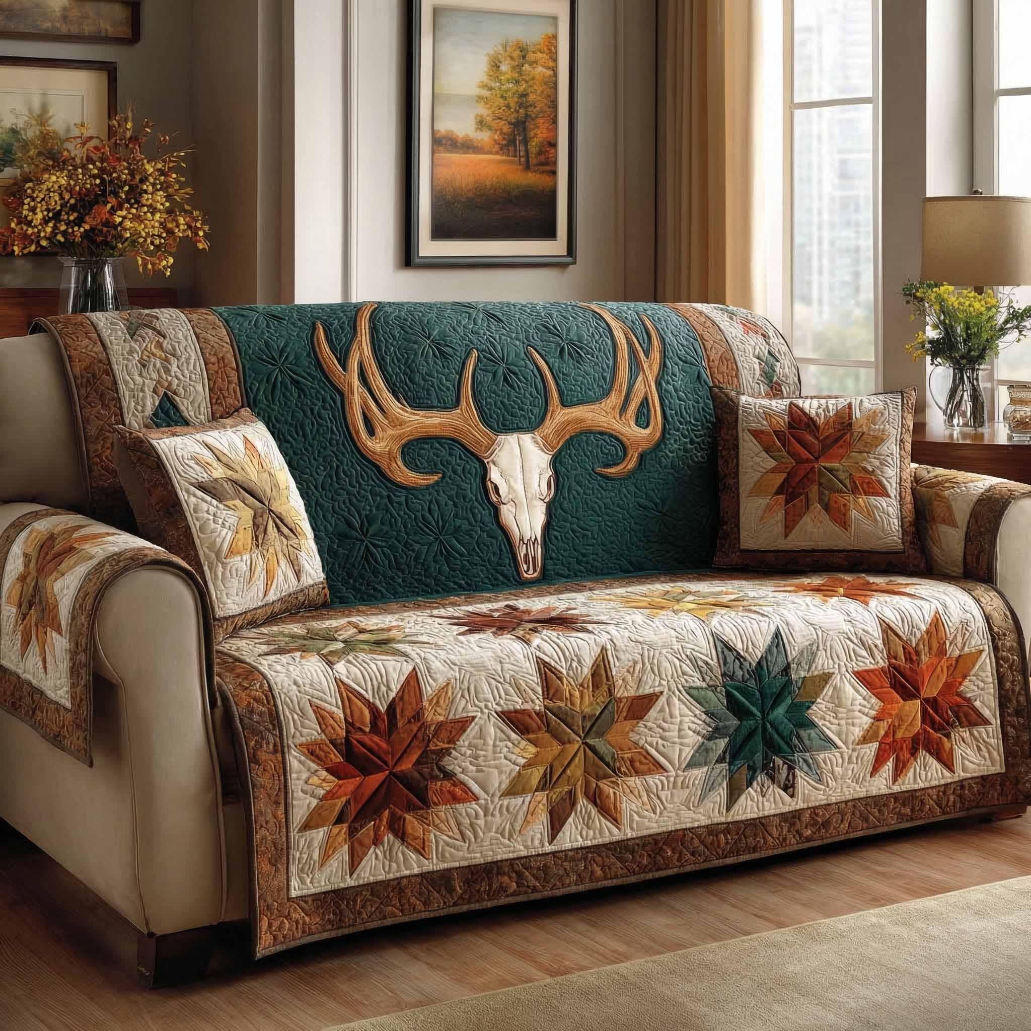 Harvest Star Quilted Sofa Cover Beautiful Home Room Decor Home Lover Gift Ideas - Tradiviet
