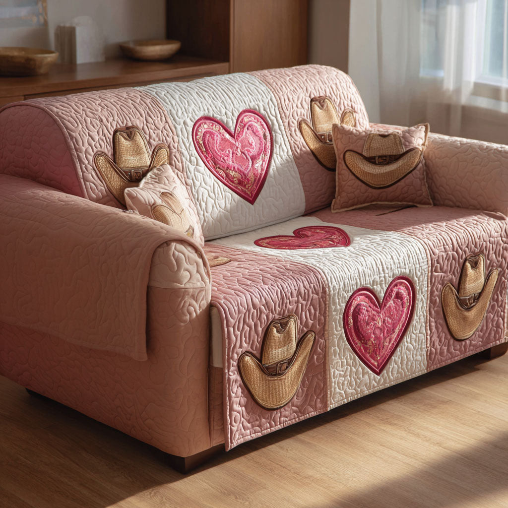 Heart Rodeo Quilted Sofa Cover Couch Covers Sofa Cover Cowboys Father'S Day Gifts - Tradiviet