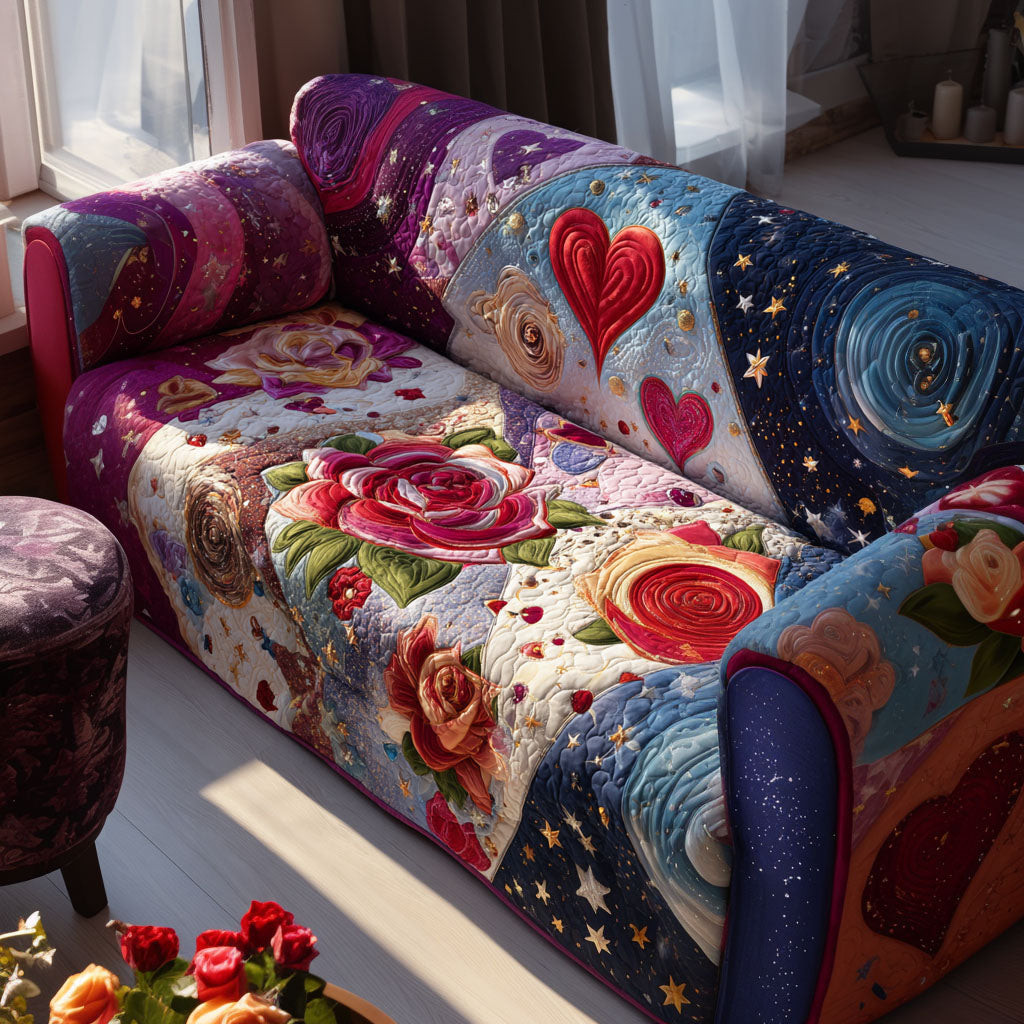 Heartful Meadow Quilted Sofa Cover Sofa Seat Protector Valentine Day Ideas For Family - Tradiviet