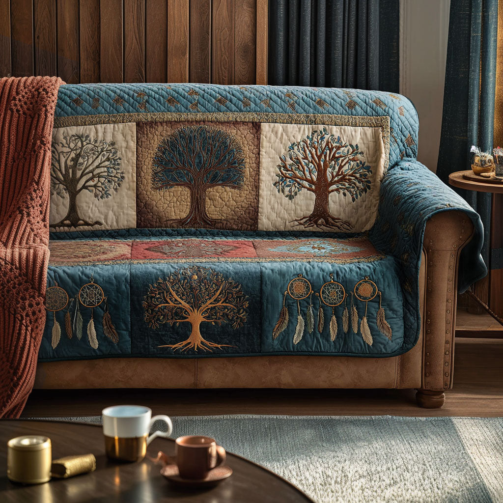 Hearthwood Legacy Quilted Sofa Cover Best Slip Cover Sofa Tree Of Life Gifts Father'S Day - Tradiviet