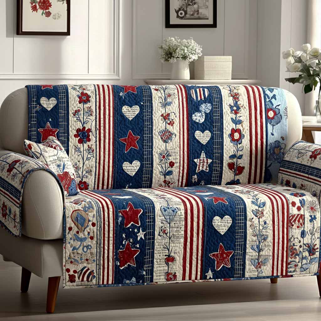 Heartland Charm Quilted Sofa Cover Couch And Sofa Covers Mother's Day Delivery Gifts - Tradiviet