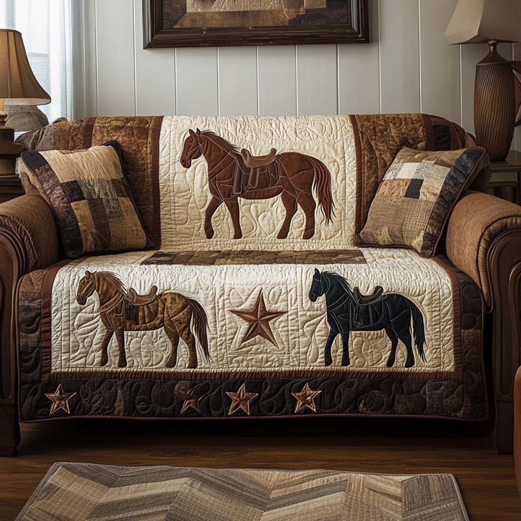Heartland Rodeo Quilted Sofa Cover Chic Home Room Decor Gift For Home Decorators - Tradiviet