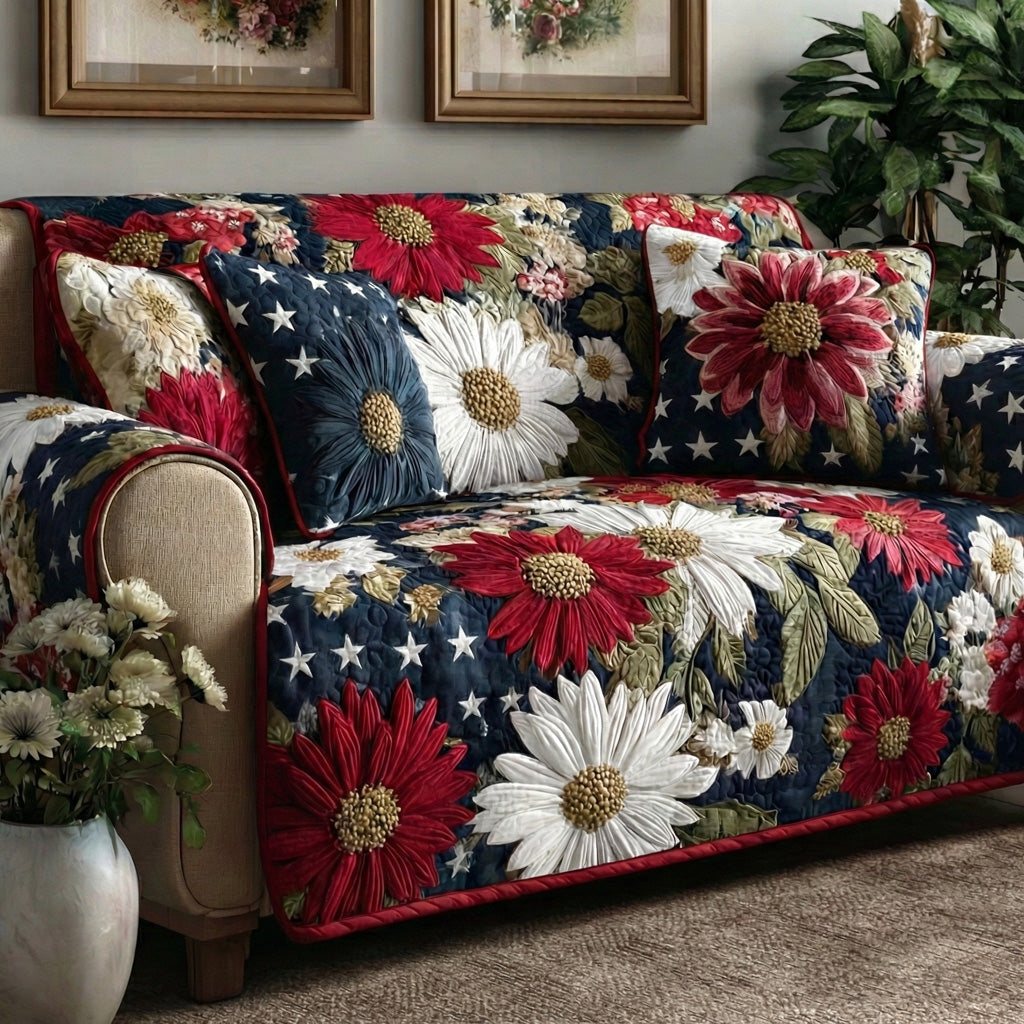 Heartland Stars Quilted Sofa Cover Rustic Room Decor Unique Home Decor Finds - Tradiviet