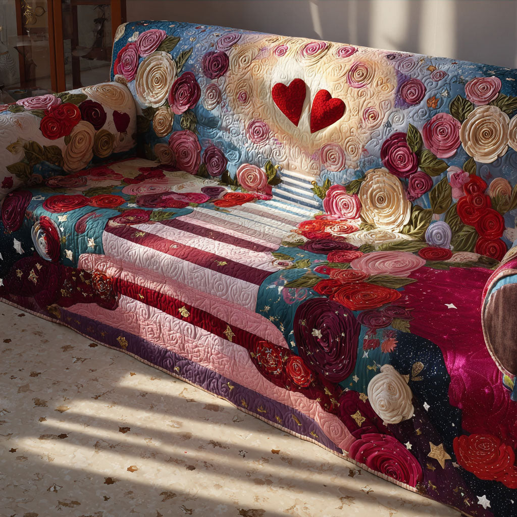 Heartleaf Trail Quilted Sofa Cover Cool Couch Covers Valentine Day Ideas For Mom - Tradiviet