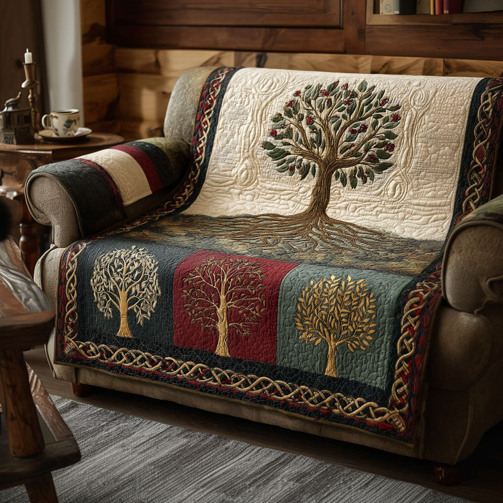 Heartwood Haven Quilted Sofa Cover Cute Sofa Slipcovers Tree Of Life Gifts For Him - Tradiviet