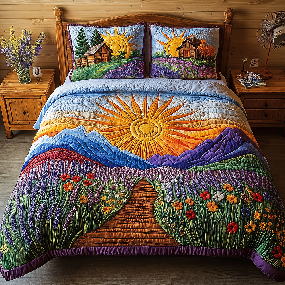Heaven Sunlit Quilted Bedding Set Heaven Sunlit Charm Gift For Heaven Sunlit - Tradiviet