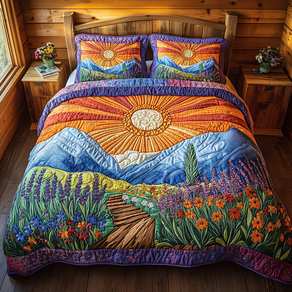 Heaven Sunlit Quilted Bedding Set Heaven Sunlit Expression Gift For Heaven Fans - Tradiviet