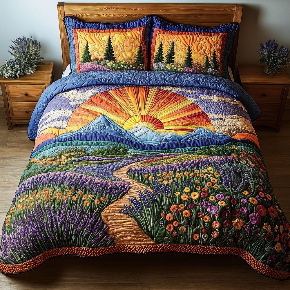 Heaven Sunlit Quilted Bedding Set Heaven Sunlit Texture Gift For Heaven Lovers - Tradiviet