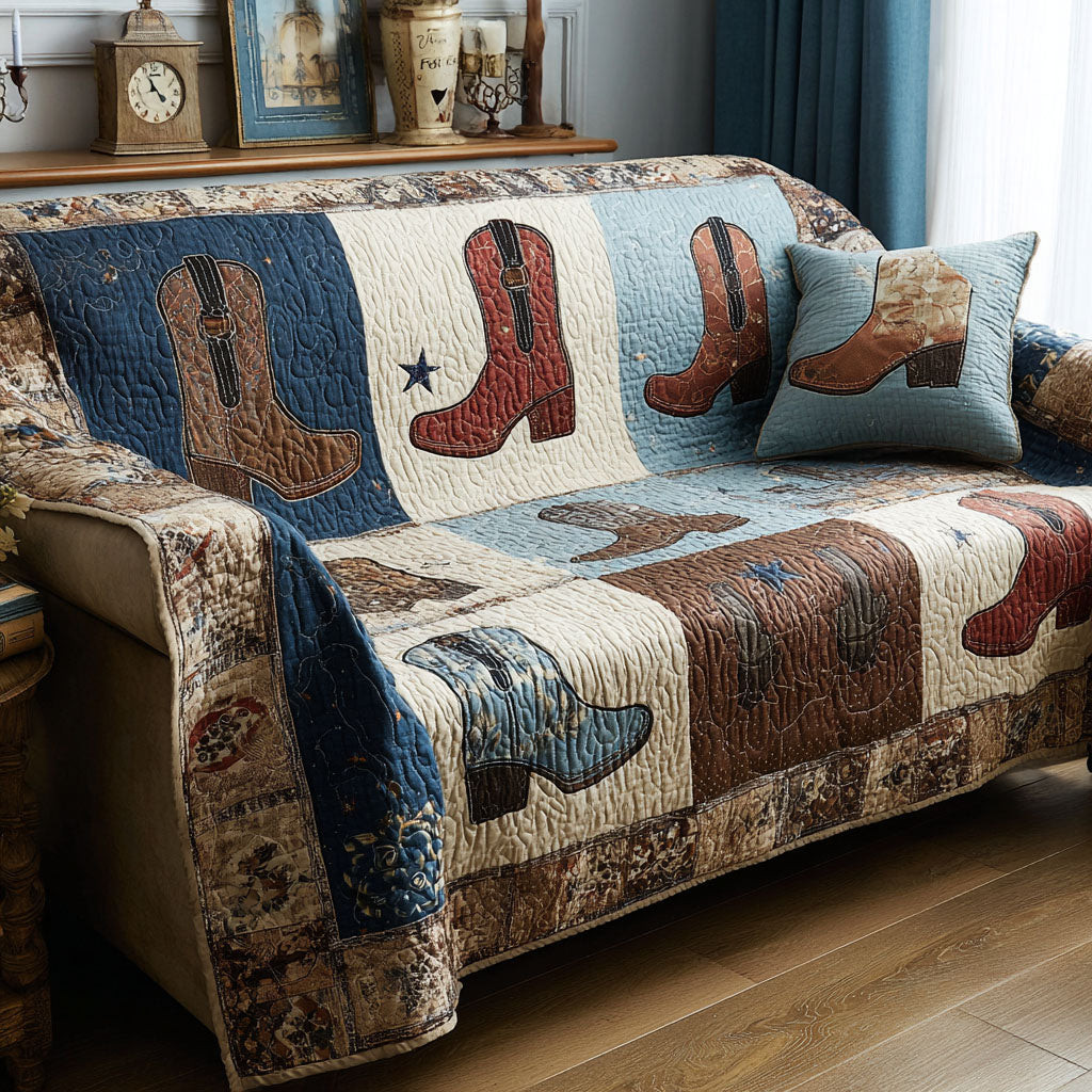 Heritage Home Quilted Sofa Cover Sofa Cover Slipcover Cowboy Themed Gifts - Tradiviet