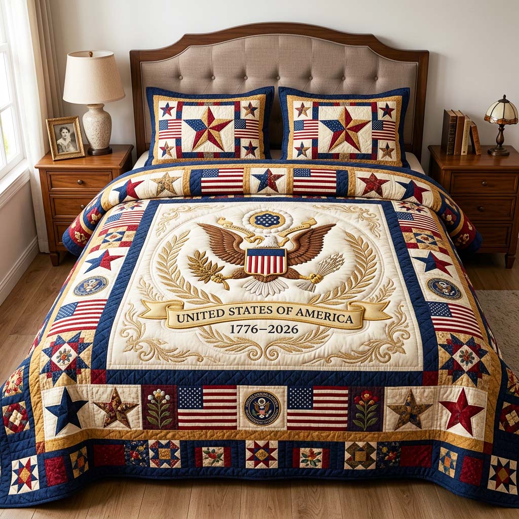 Heritage Patch Quilted Bedding Set Heritage Patch Aesthetic Gift For Patch Readers - Tradiviet