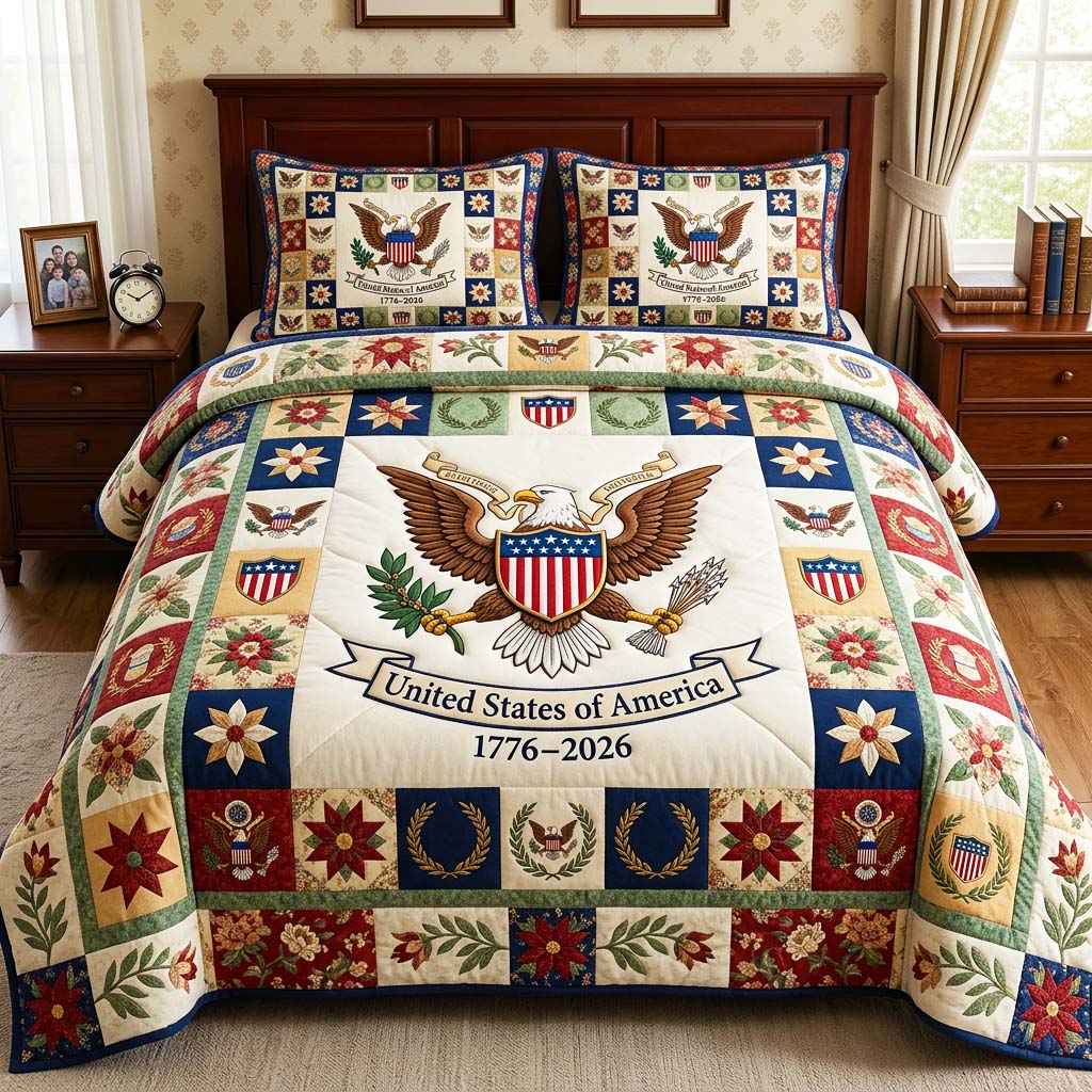 Heritage Patch Quilted Bedding Set Heritage Patch Appeal Gift For Patch Artists - Tradiviet