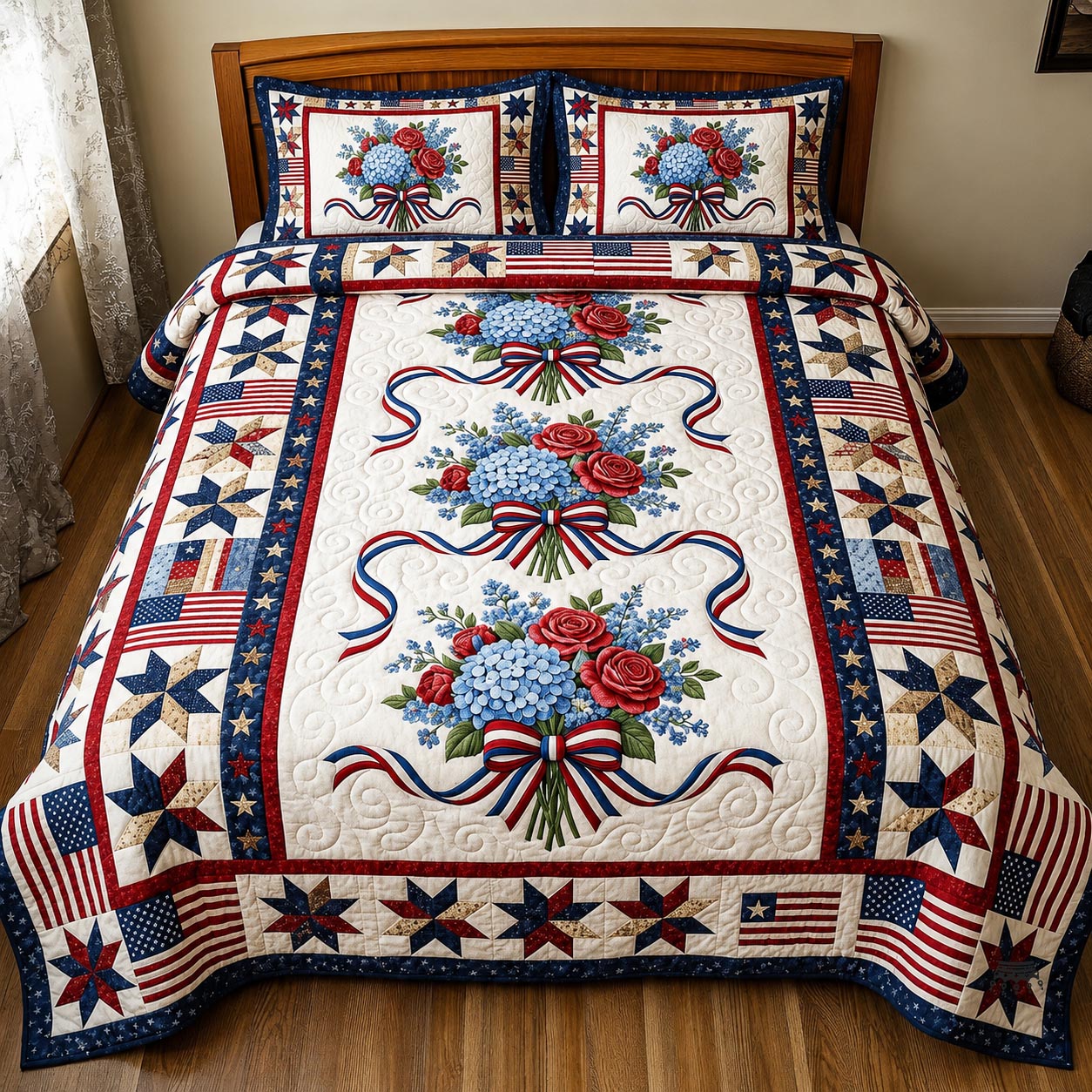 Heritage Patch Quilted Bedding Set Heritage Patch Artistry Gift For Heritage Uncle - Tradiviet