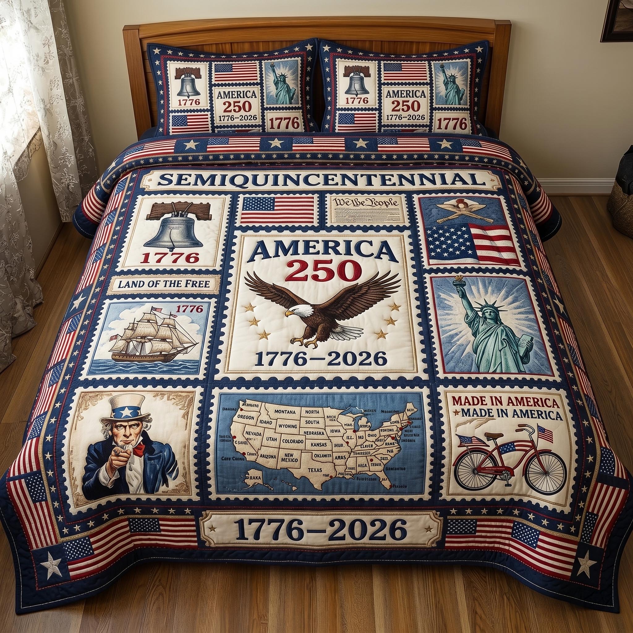 Heritage Patch Quilted Bedding Set Heritage Patch Bedscape Gift For Patch Owners - Tradiviet
