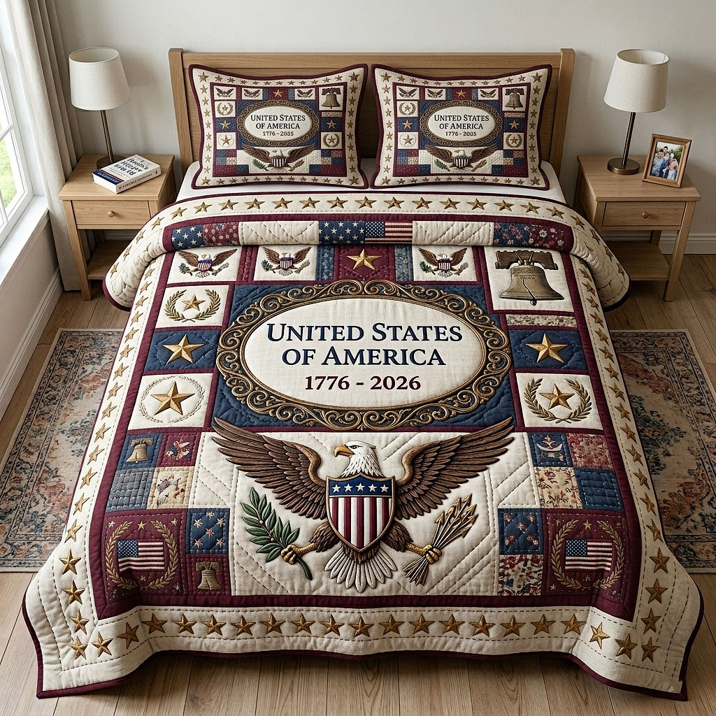 Heritage Patch Quilted Bedding Set Heritage Patch Bright Gift For Patch Girls - Tradiviet