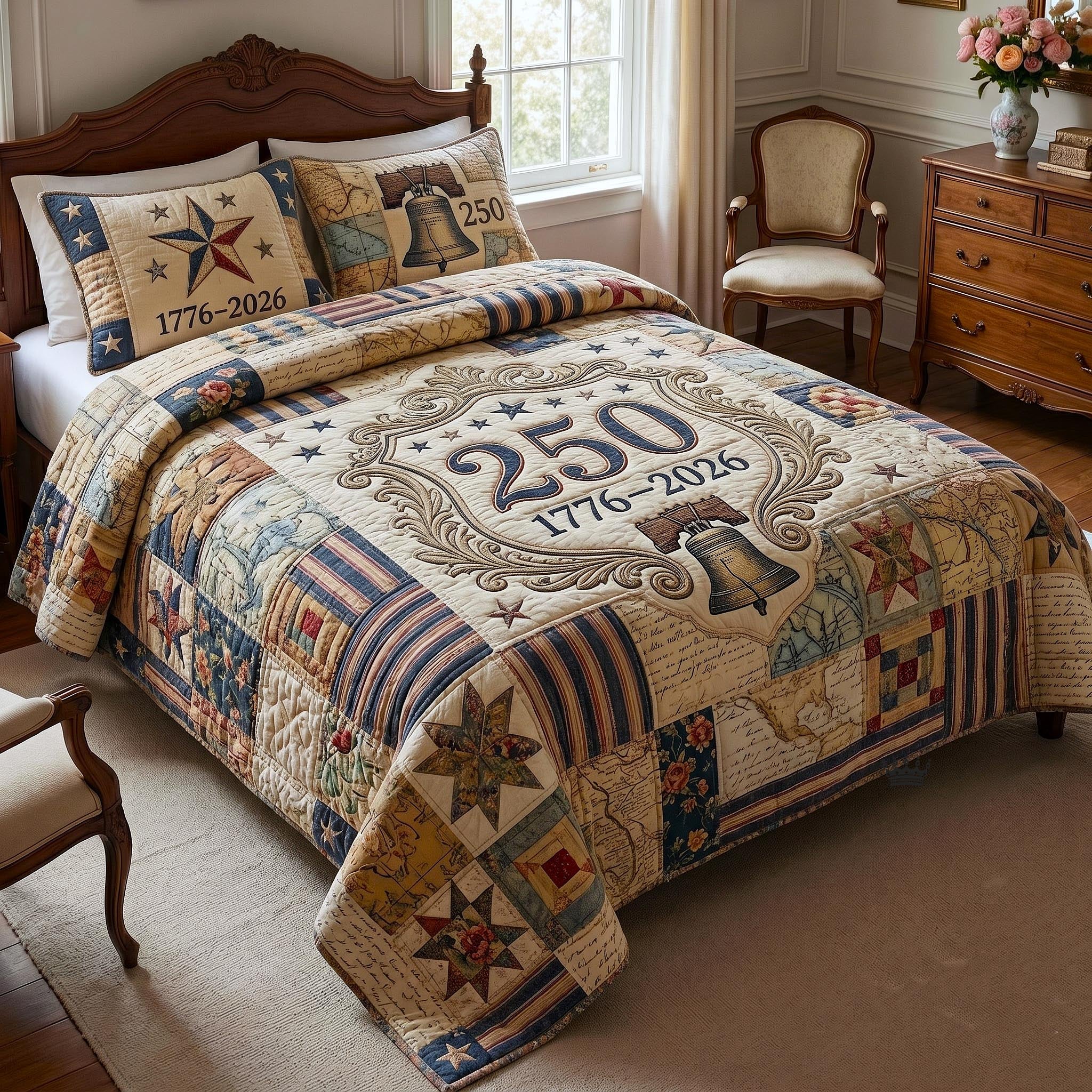 Heritage Patch Quilted Bedding Set Heritage Patch Canvas Gift For Heritage Coworker - Tradiviet