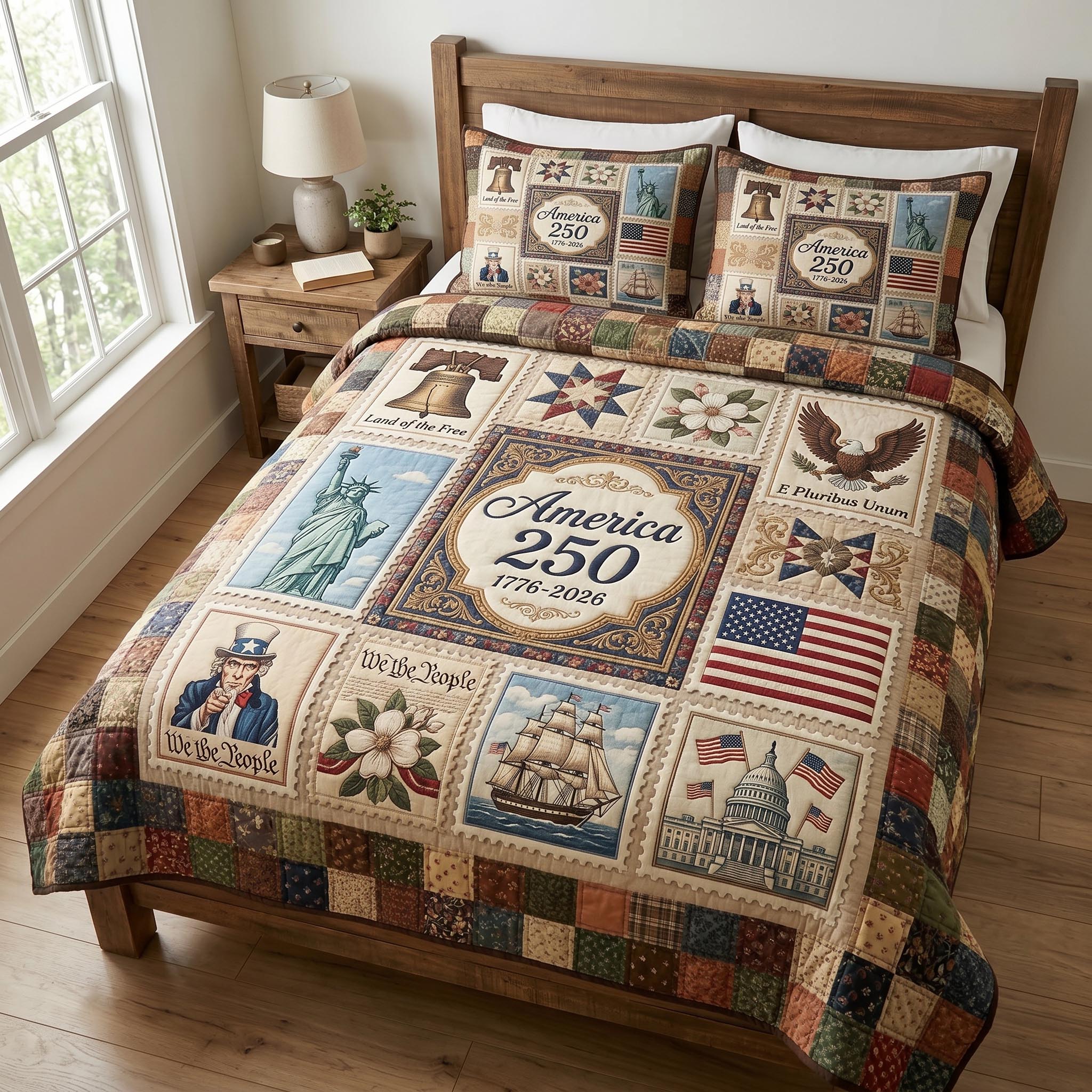 Heritage Patch Quilted Bedding Set Heritage Patch Celebration Gift For Heritage Couples - Tradiviet