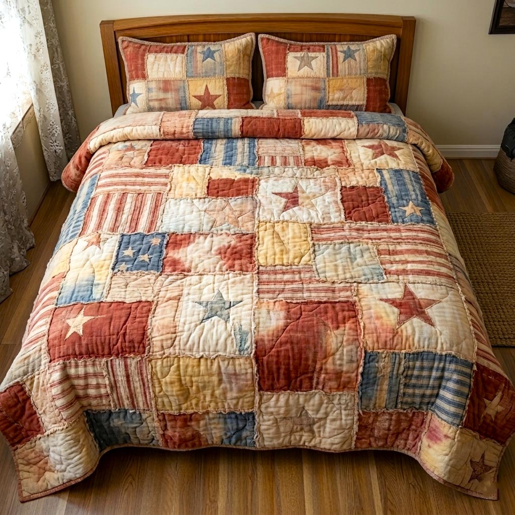 Heritage Patch Quilted Bedding Set Heritage Patch Coastal Gift For Patch Mom - Tradiviet