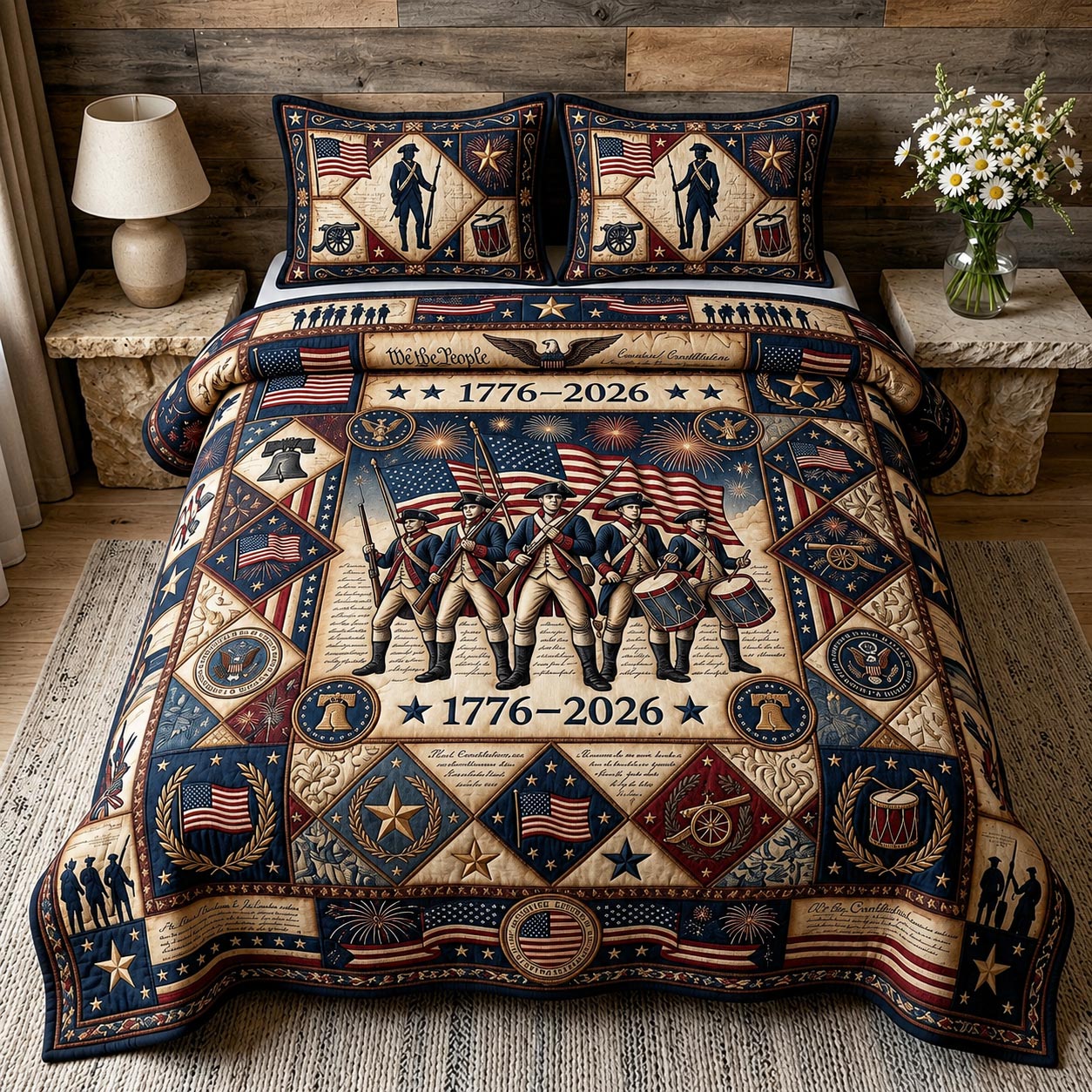 Heritage Patch Quilted Bedding Set Heritage Patch Cozy Gift For Patch Sister - Tradiviet