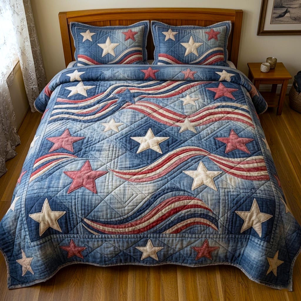 Heritage Patch Quilted Bedding Set Heritage Patch Fabric Gift For Heritage Son - Tradiviet