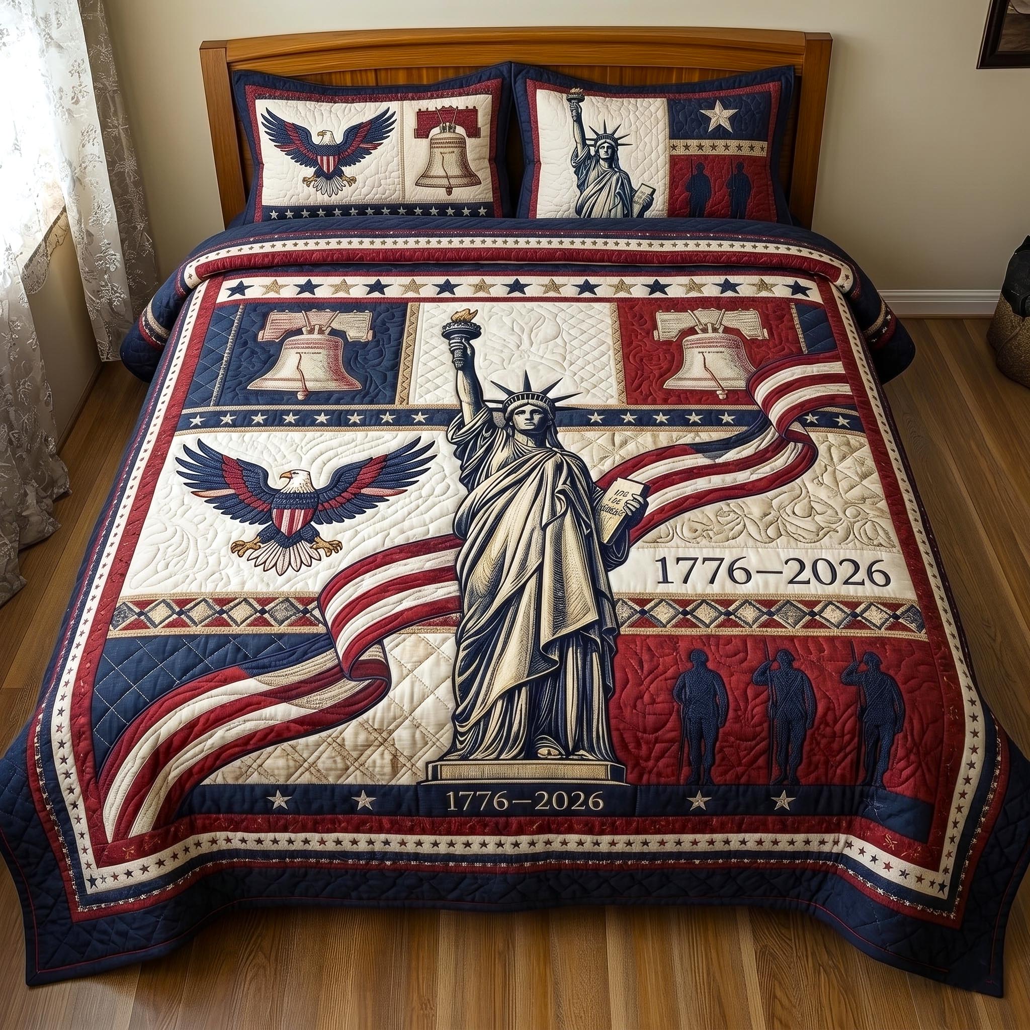 Heritage Patch Quilted Bedding Set Heritage Patch Feature Gift For Heritage Quilters - Tradiviet