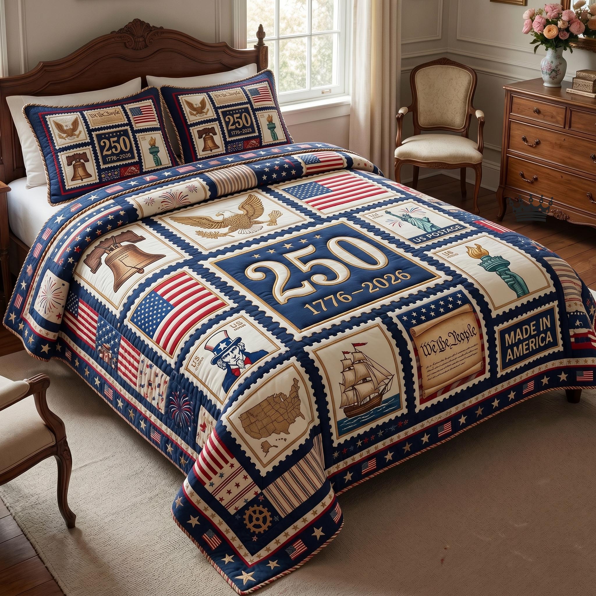 Heritage Patch Quilted Bedding Set Heritage Patch Forest Gift For Patch Couples - Tradiviet