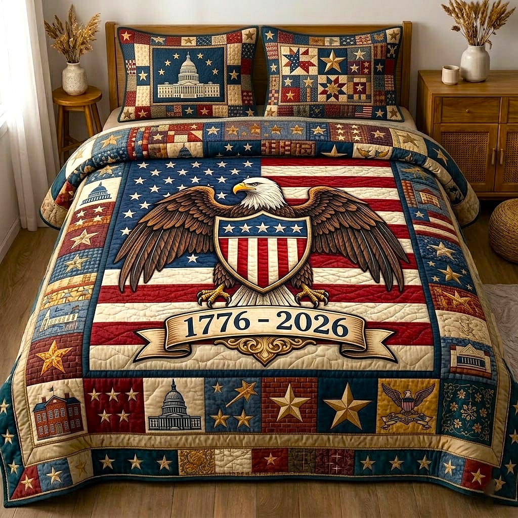 Heritage Patch Quilted Bedding Set Heritage Patch Honor Gift For Heritage Fans - Tradiviet