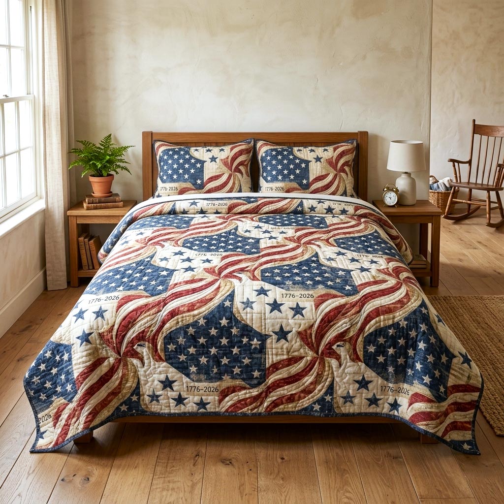 Heritage Patch Quilted Bedding Set Heritage Patch Landscape Gift For Patch Daughter - Tradiviet
