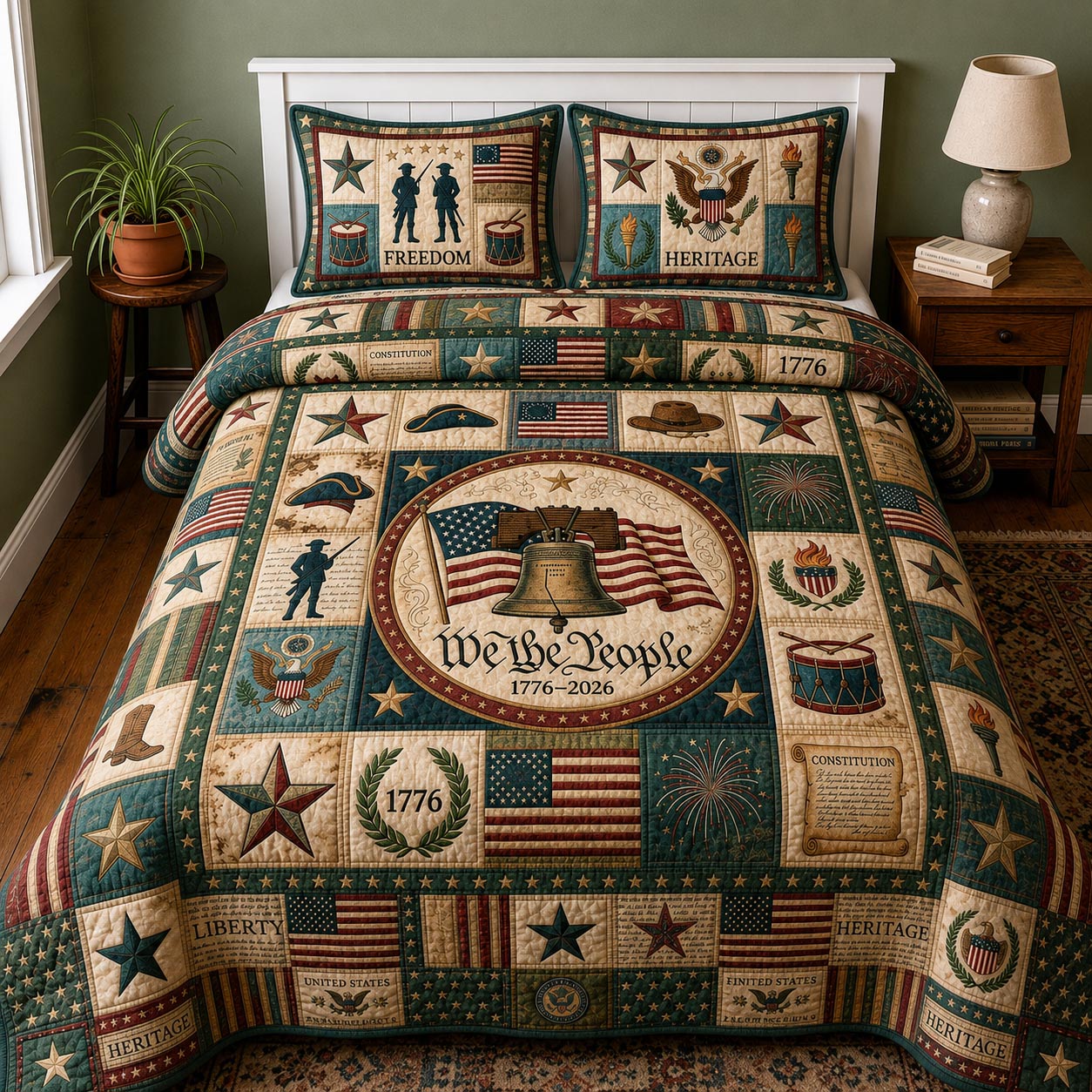 Heritage Patch Quilted Bedding Set Heritage Patch Masterpiece Gift For Patch Grandma - Tradiviet