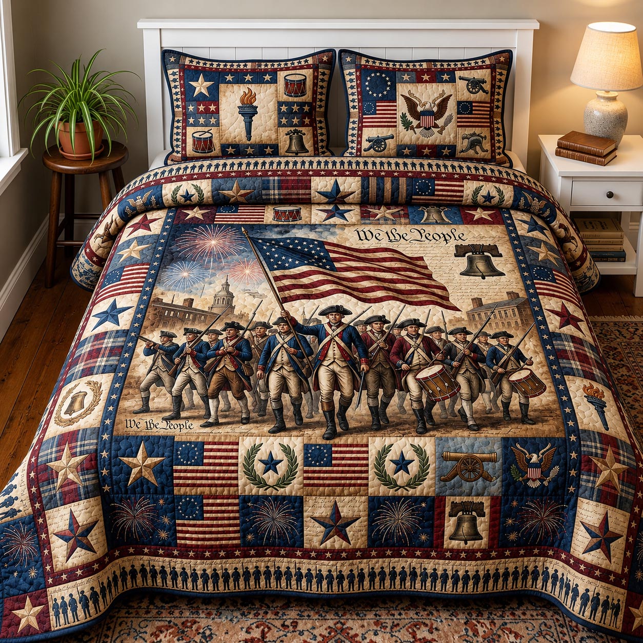 Heritage Patch Quilted Bedding Set Heritage Patch Moonlight Gift For Heritage Grandma - Tradiviet