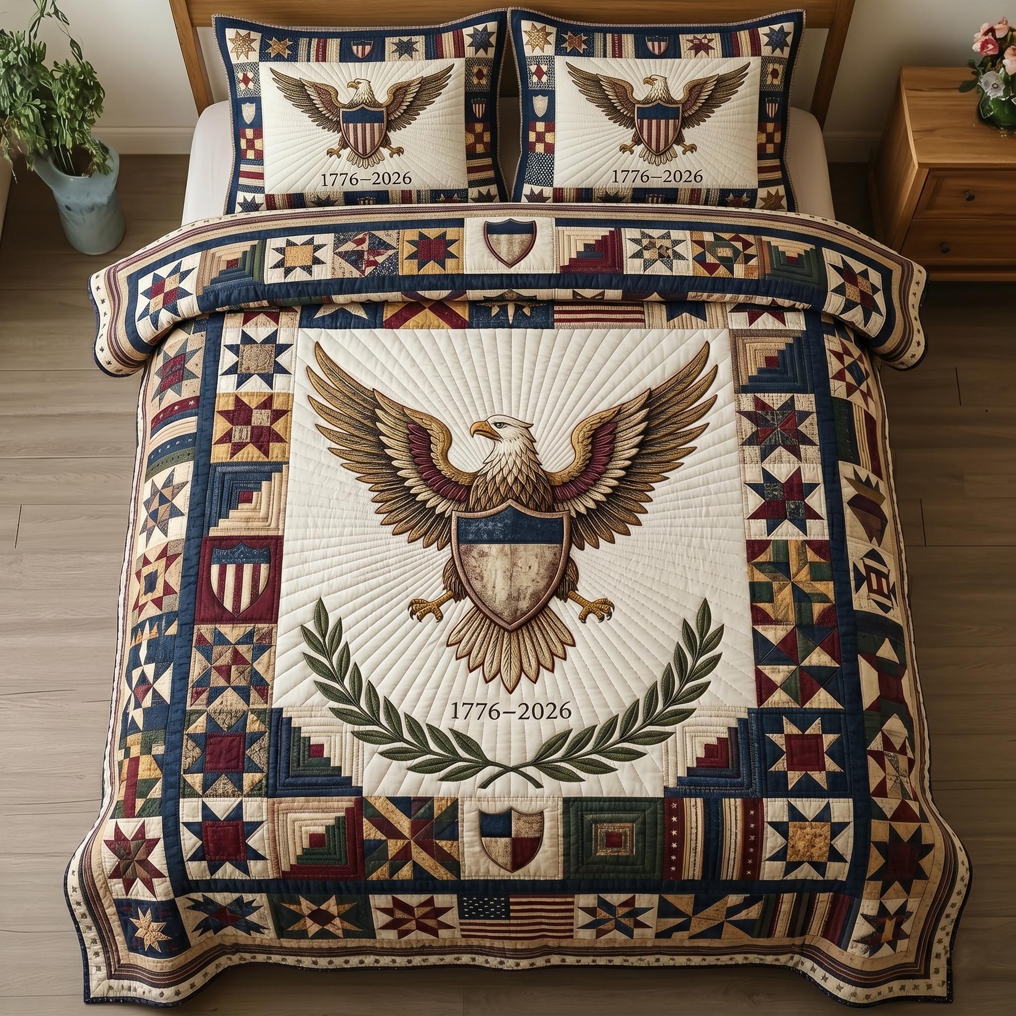 Heritage Patch Quilted Bedding Set Heritage Patch Nest Gift For Patch Quilters - Tradiviet