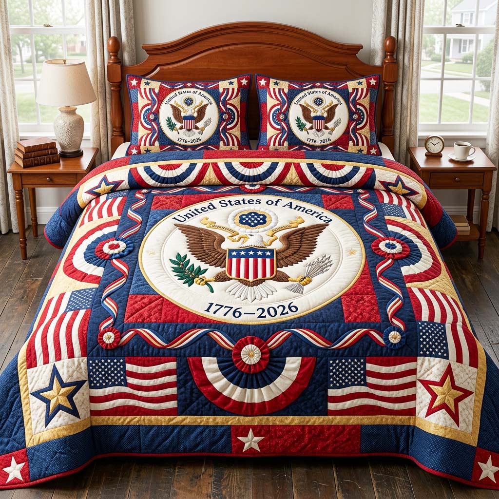 Heritage Patch Quilted Bedding Set Heritage Patch Paradise Gift For Heritage Hosts - Tradiviet