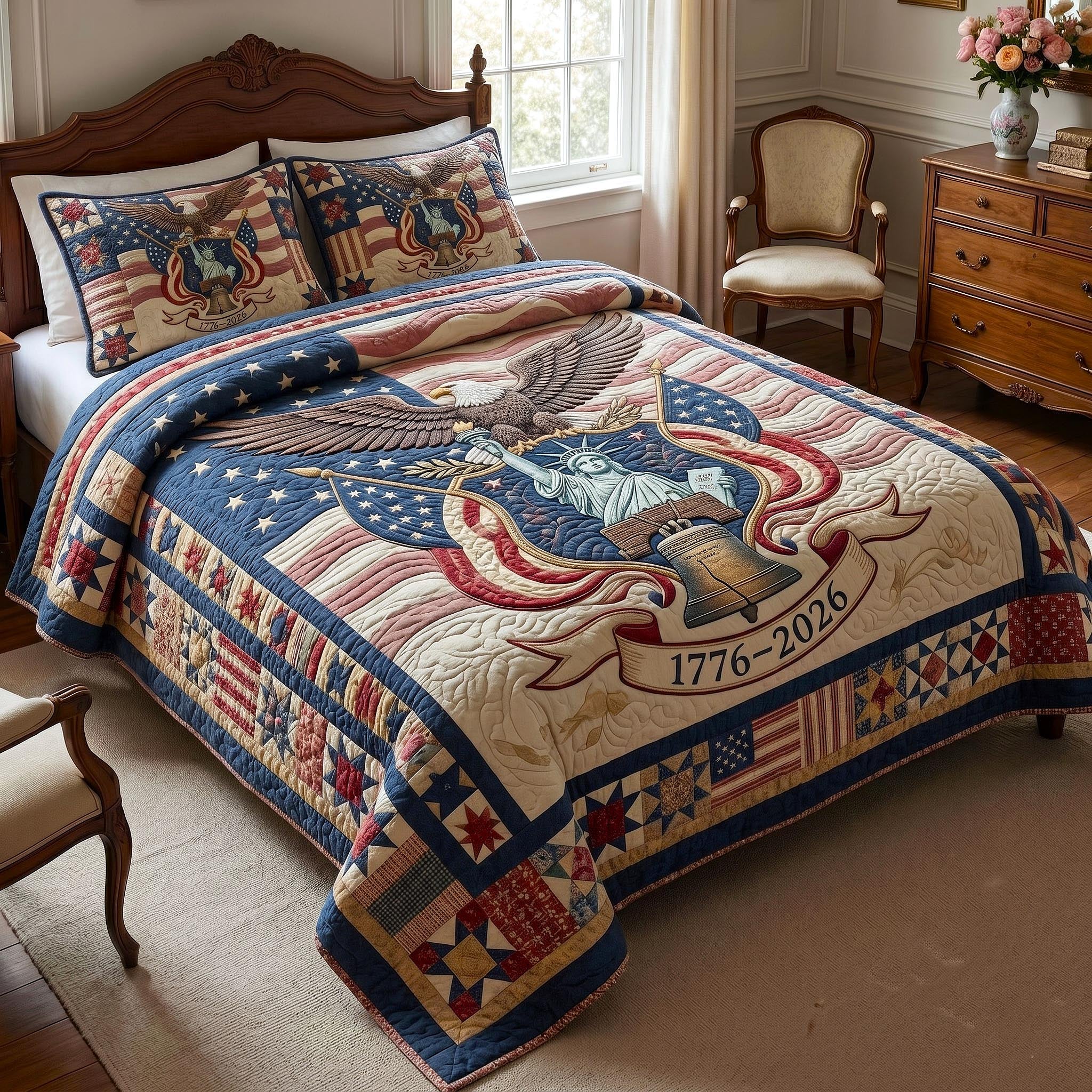 Heritage Patch Quilted Bedding Set Heritage Patch Peace Gift For Patch Crafters - Tradiviet