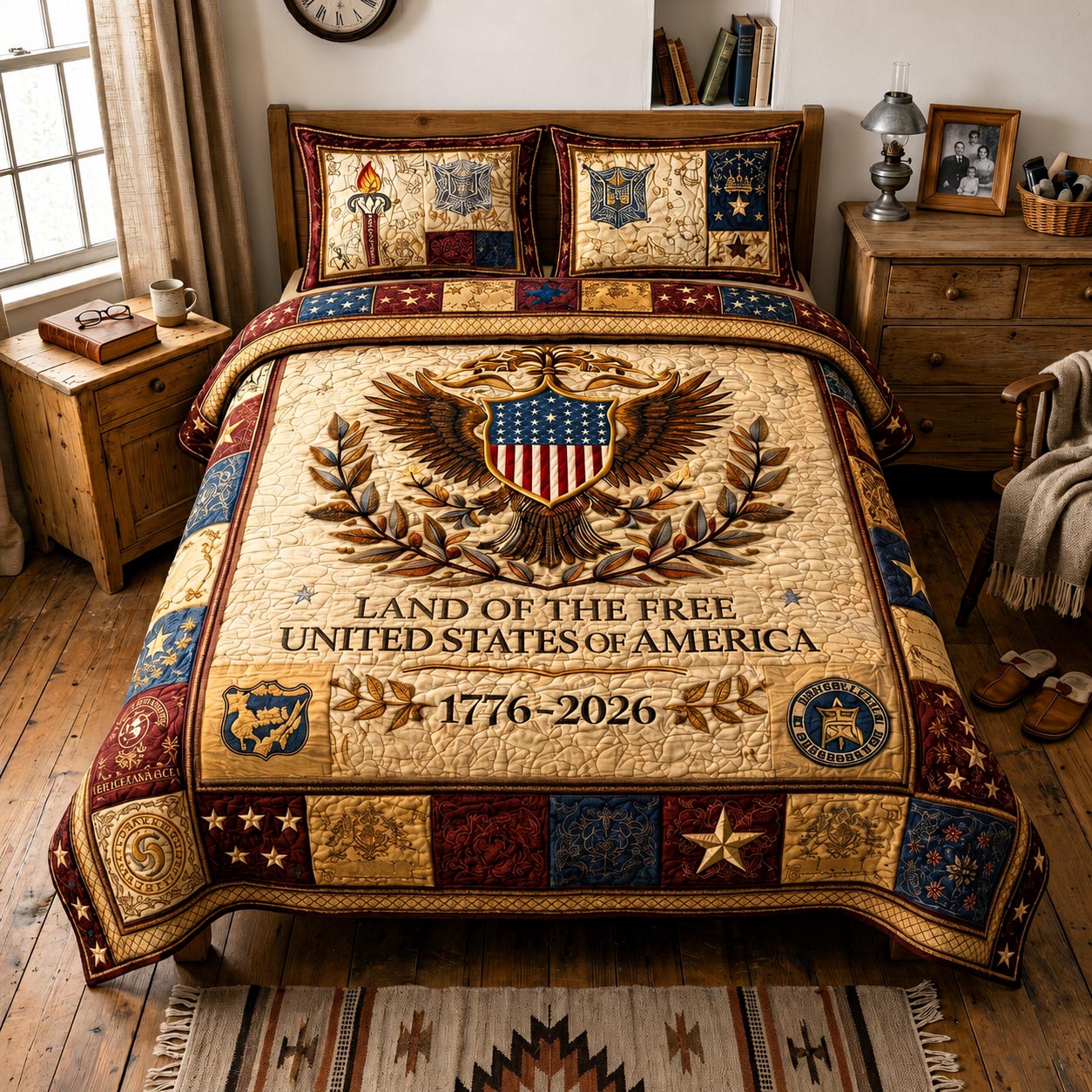 Heritage Patch Quilted Bedding Set Heritage Patch Setting Gift For Patch Men - Tradiviet