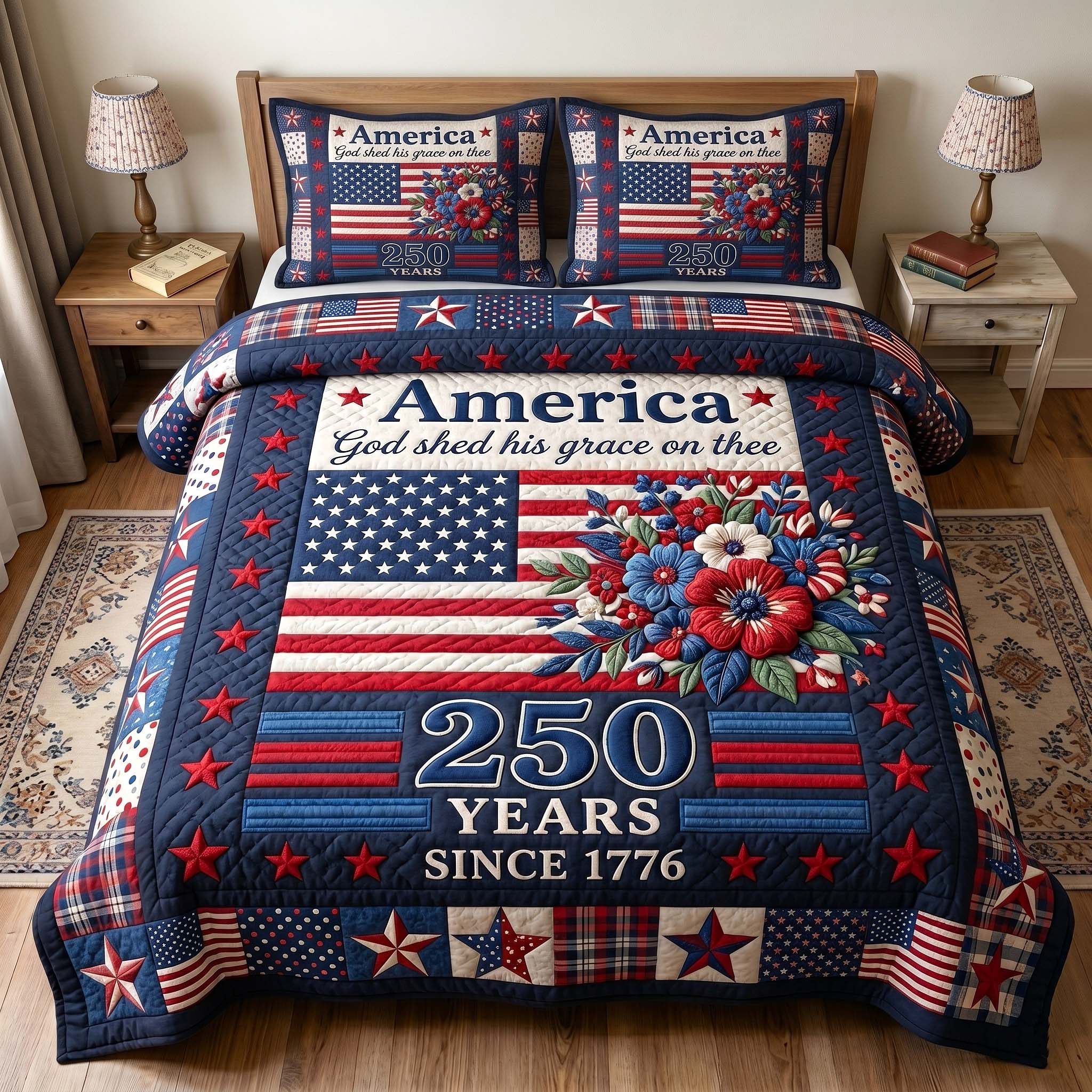 Heritage Patch Quilted Bedding Set Heritage Patch Shore Gift For Heritage Artists - Tradiviet