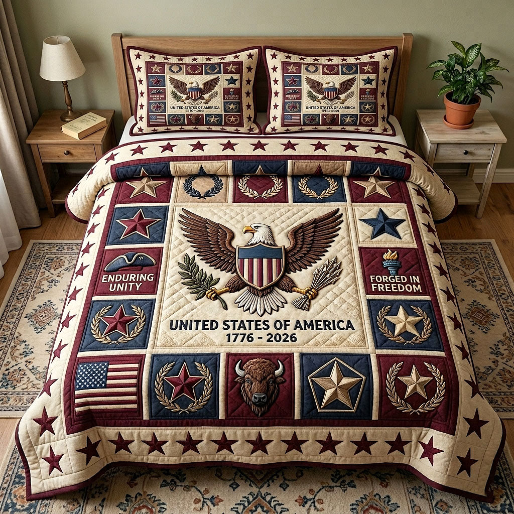 Heritage Patch Quilted Bedding Set Heritage Patch Story Gift For Heritage Papa - Tradiviet