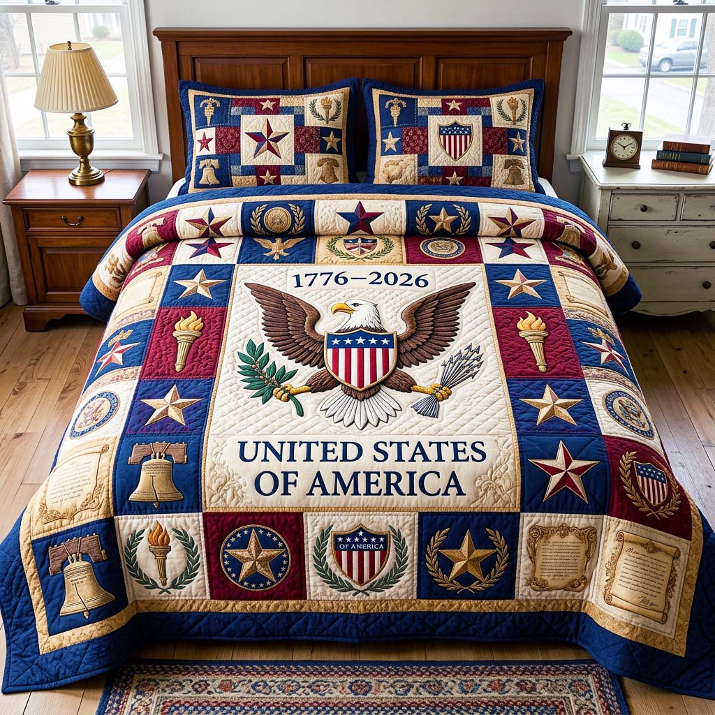 Heritage Patch Quilted Bedding Set Heritage Patch Texture Gift For Heritage Readers - Tradiviet