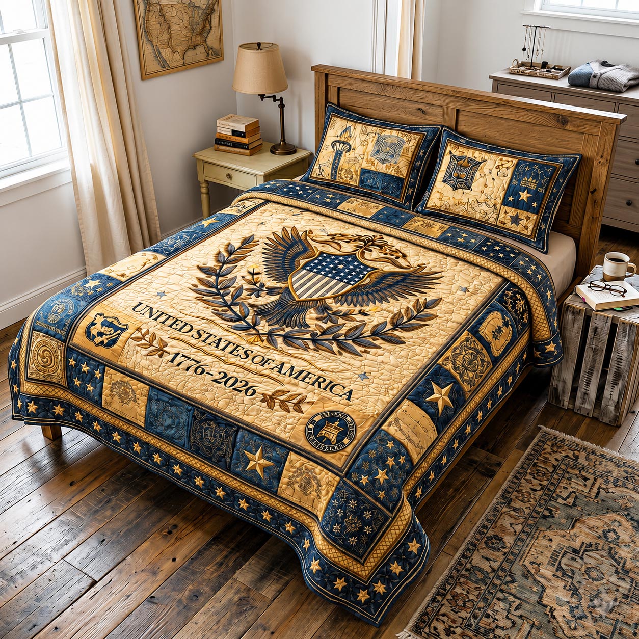Heritage Patch Quilted Bedding Set Heritage Patch Theme Gift For Heritage Men - Tradiviet