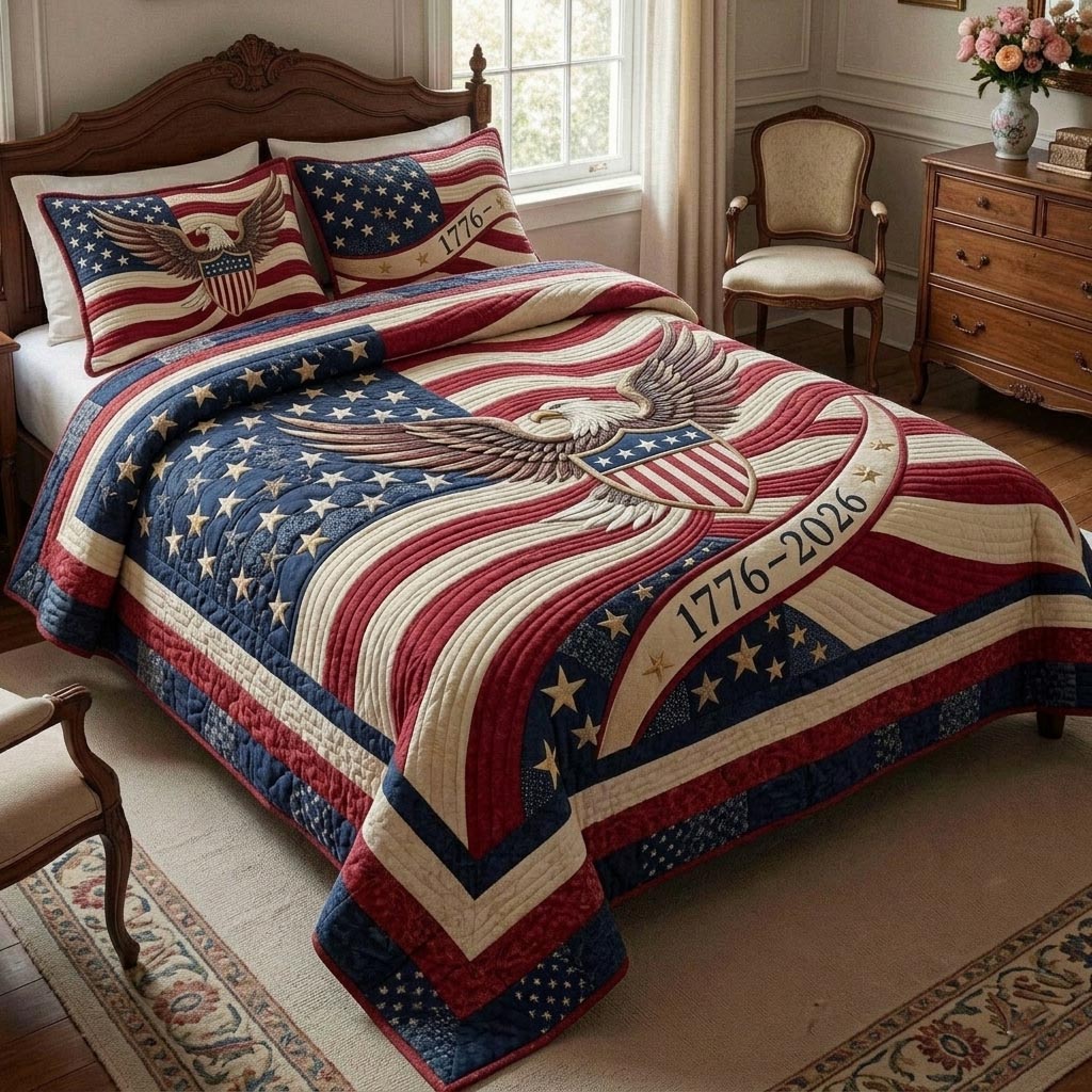 Heritage Patch Quilted Bedding Set Heritage Patch Warmth Gift For Patch Bestie - Tradiviet