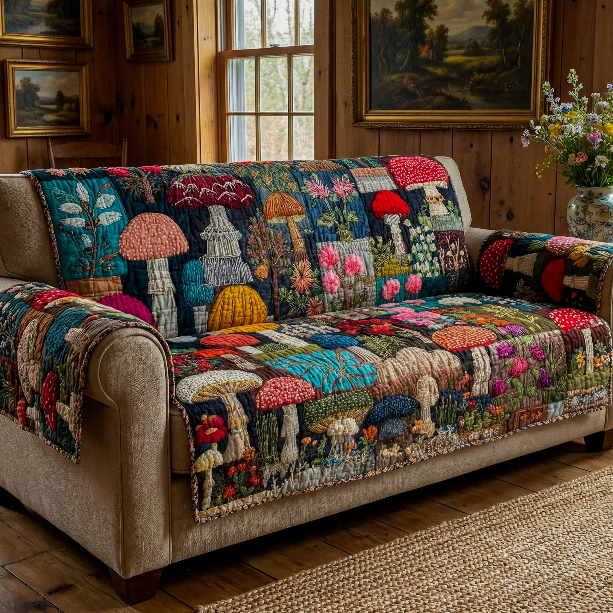 Hidden Glade Quilted Sofa Cover Best Slipcovered Sofas Awesome Mother's Day Gifts - Tradiviet