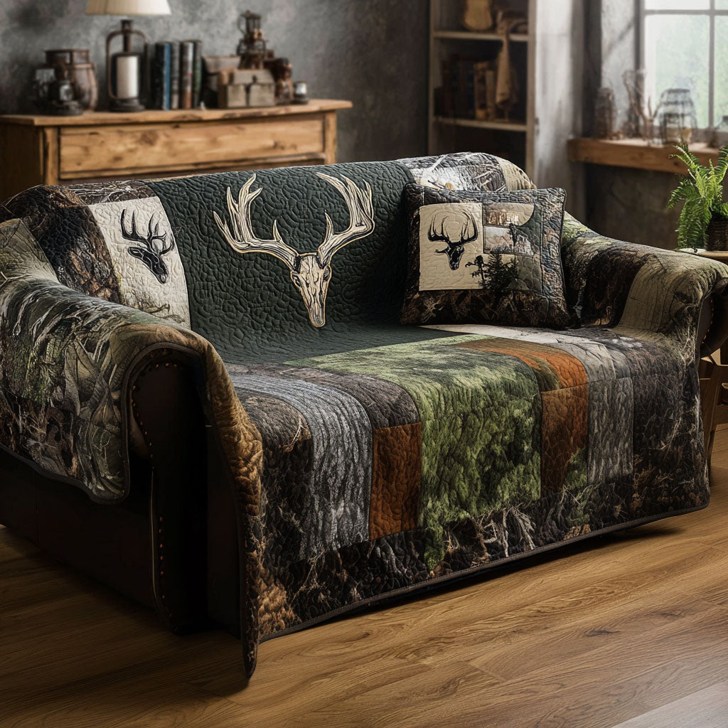 Hidden Grove Quilted Sofa Cover Classic Home Room Decor Gifts For Home Lovers - Tradiviet