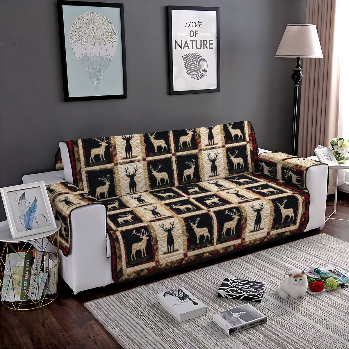 Highland Hearth Quilted Sofa Cover Creative Home Room Decor Highland Cow Gifts For Women - Tradiviet