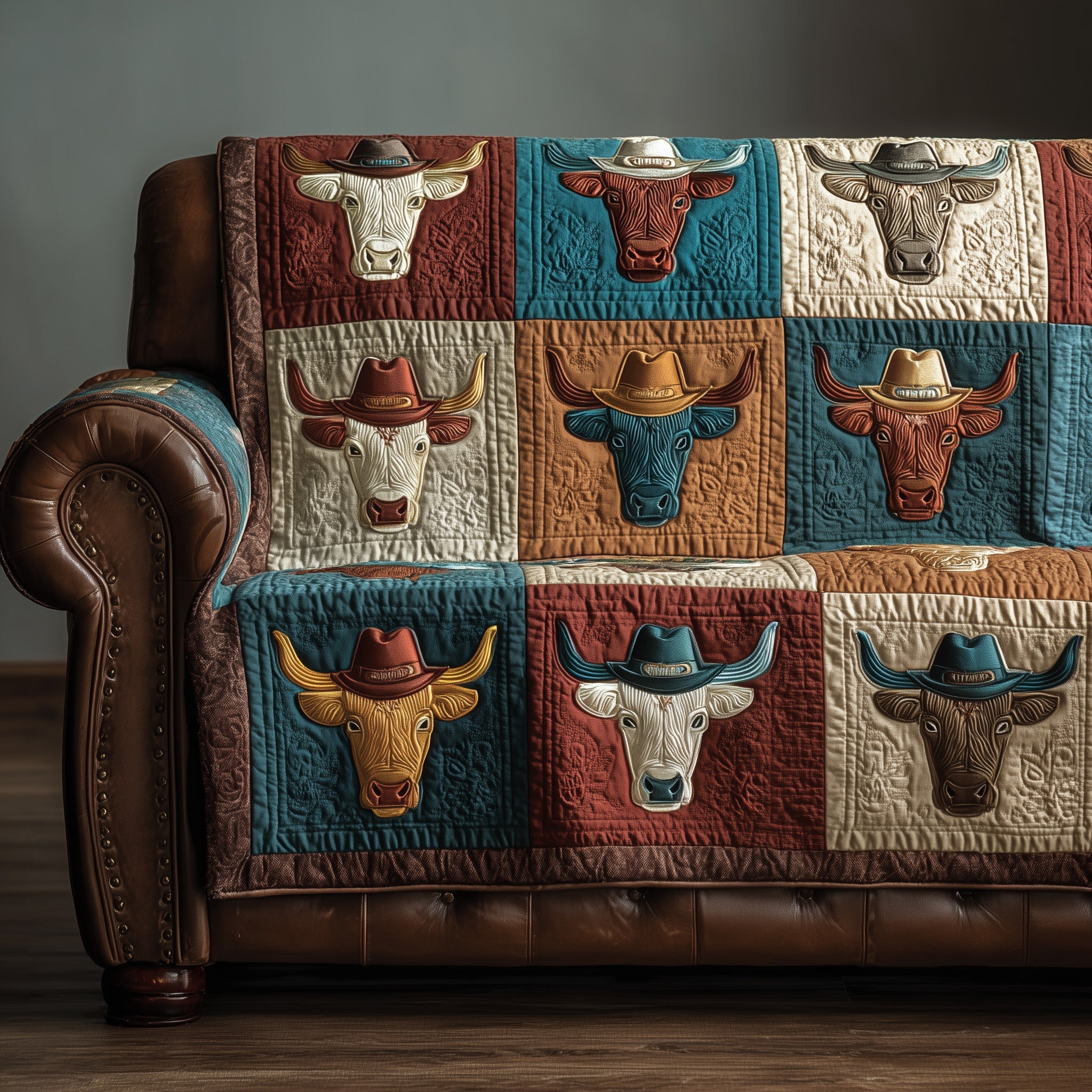 Highland Homestead Quilted Sofa Cover Rustic Home Couch Cover Gift For House Lover - Tradiviet