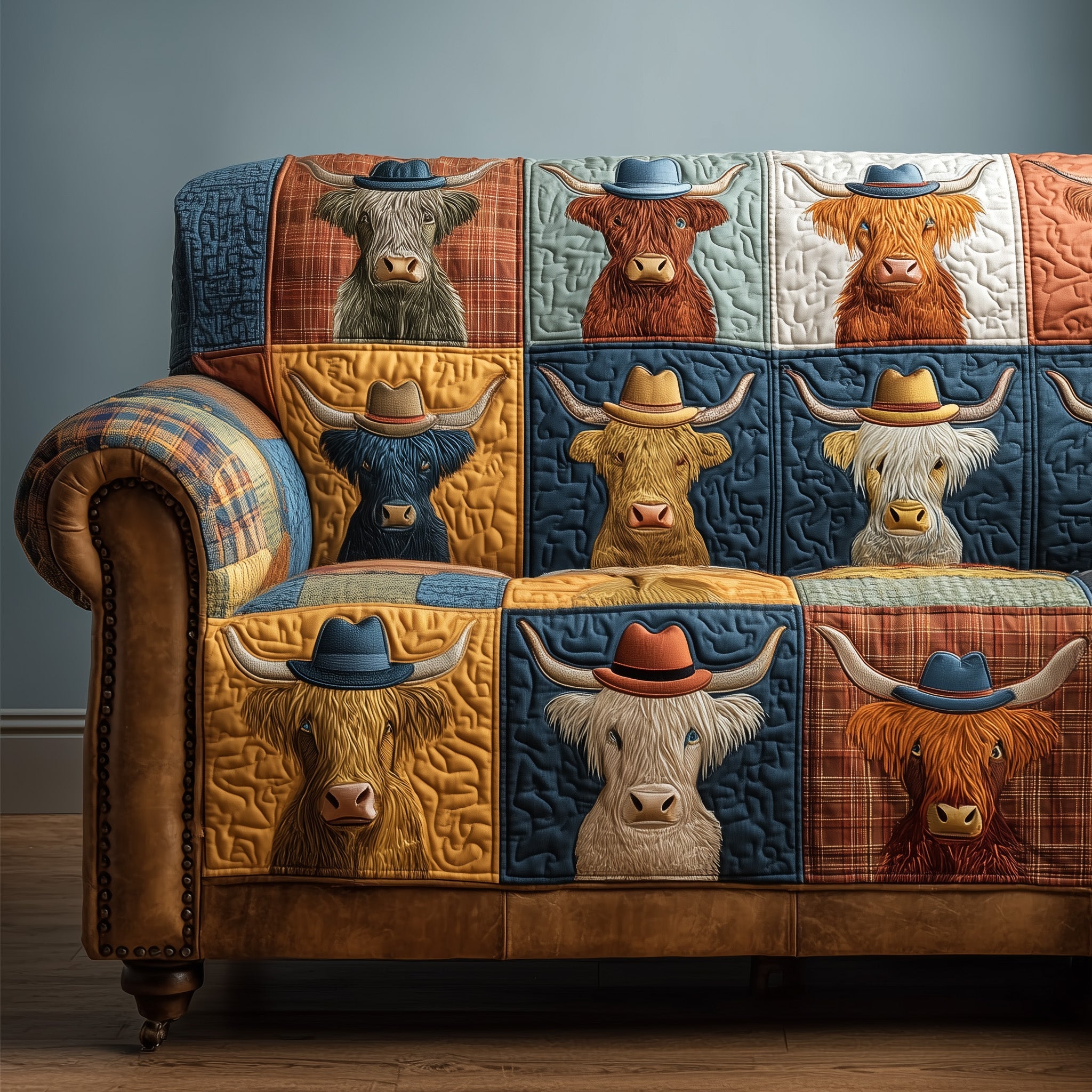 Highland Homestead Quilted Sofa Cover Rustic Home Couch Cover Gifts For House Lovers - Tradiviet