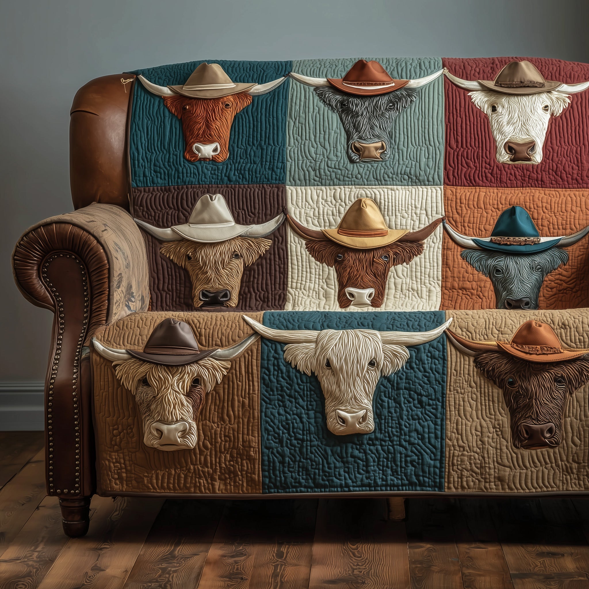 Highland Whisper Quilted Sofa Cover Rustic Home Couch Cover Gifts For Home Lovers - Tradiviet