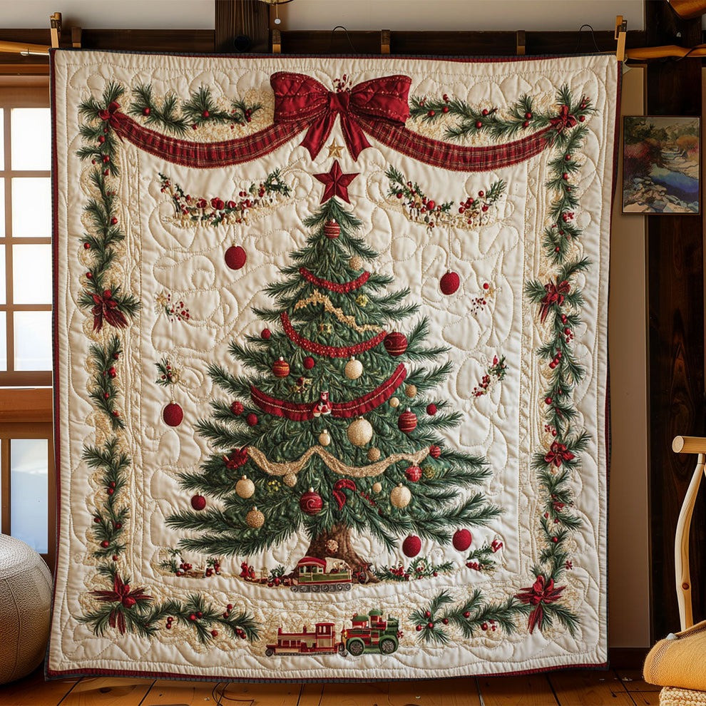 Holiday Pine Quilt Blanket Cute Christmas Themed Gifts For Relatives - Tradiviet