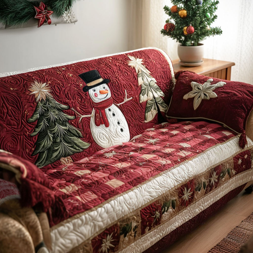 Holiday Plaid Charm Quilted Sofa Cover Room Room Decor Gifts For Home Lovers - Tradiviet