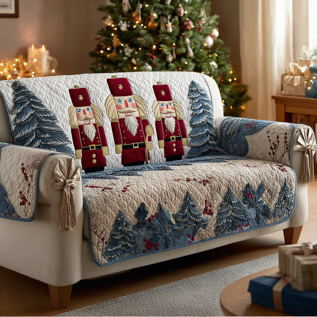 Holiday Soldier Quilted Sofa Cover Christmas Home Decor Christmas Gifts - Tradiviet