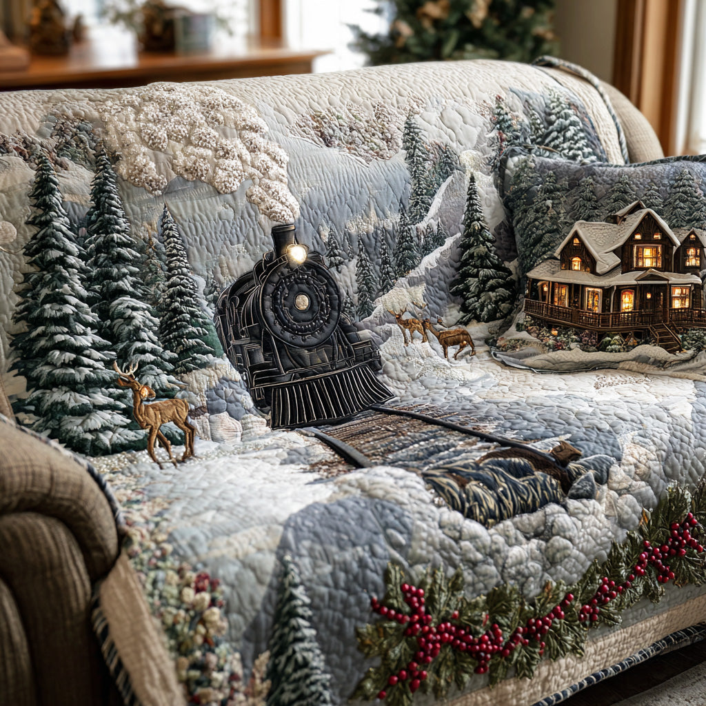Holly Night Light Quilted Sofa Cover Indoor Home Room Decor Gift For Room Decor - Tradiviet