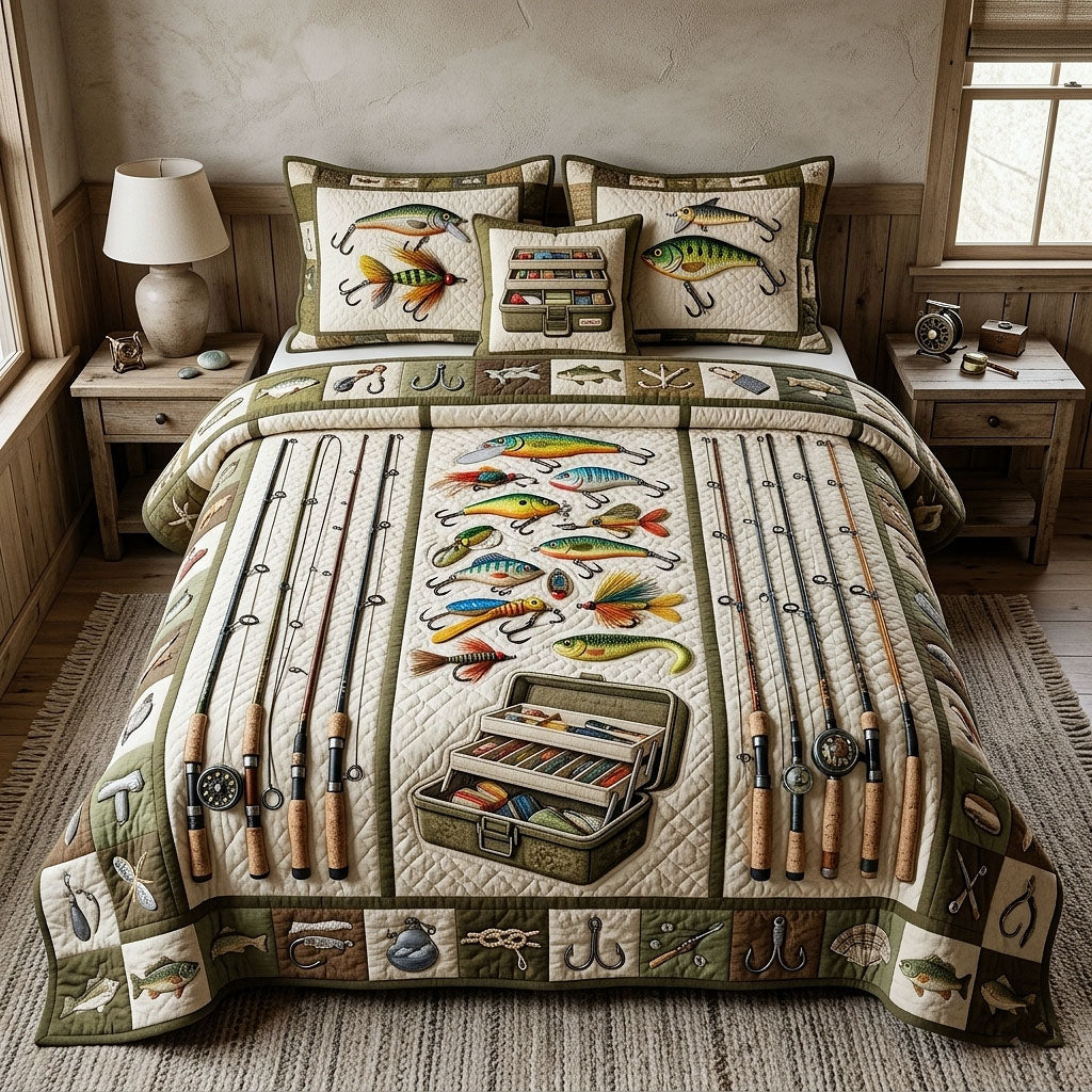 Hook Life Quilted Bedding Set Hook Life Vibe Gift For Hook Lovers - Tradiviet