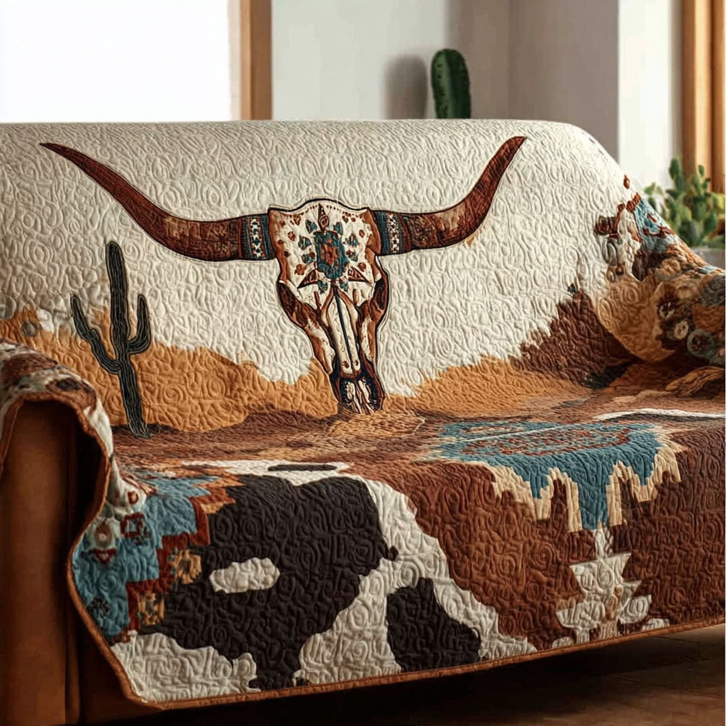 Horizon Skull Anthem Quilted Sofa Cover Cute Room Decor Gifts For Home Lovers - Tradiviet